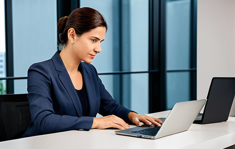 **

A professional businesswoman in a modest business suit, sitting at a desk in a modern office in São Paulo, Brazil.  She is working on a laptop. Fully clothed, appropriate attire, safe for work, perfect anatomy, natural proportions, professional photography, high quality, family-friendly.

**
